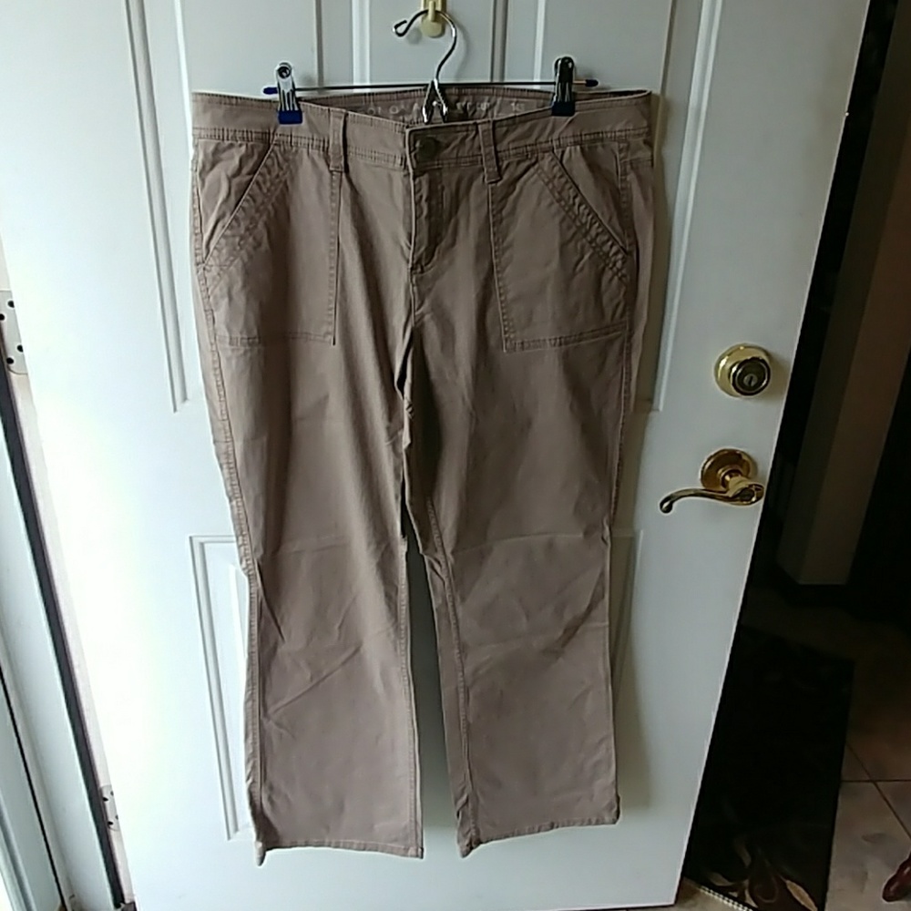 Boot cut twill pants